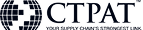 CTPAT logo features a navy-blue circular globe emblem at left and bold serif lettering spelling "CTPAT" to the right on a white background.