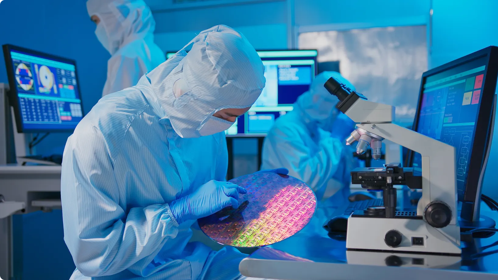 Medical workers in a lab